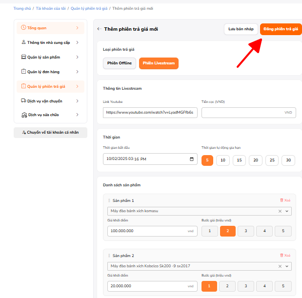 Màn hình đăng ký